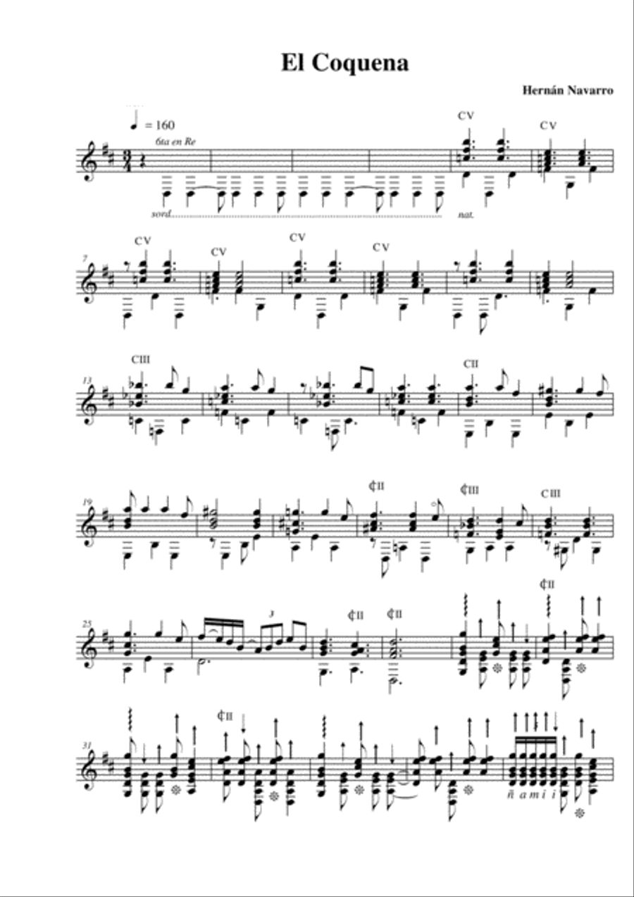 El Coquena Acoustic Guitar scores gallery preview page 1