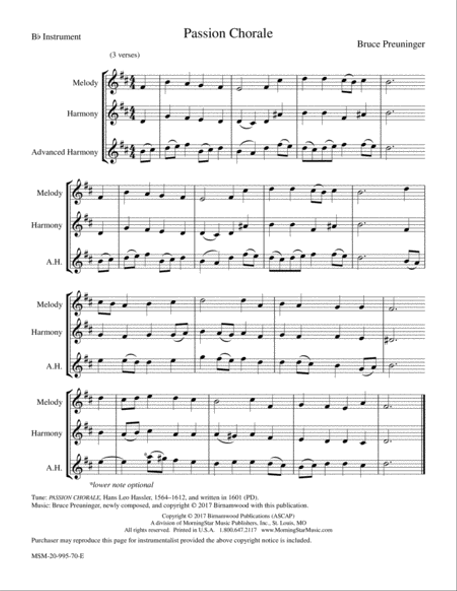 Passion Chorale Passion Chorale Piano and Keyboard scores gallery preview page 3