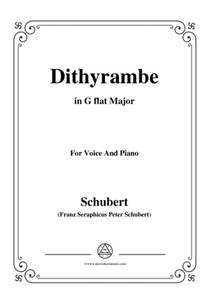 Schubert-Dithyrambe,Op.60 No.2,in G flat Major,for Voice&Piano