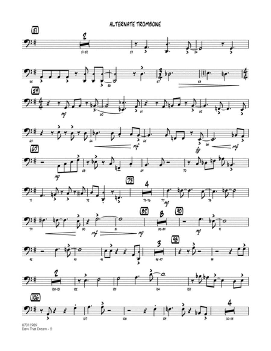 Darn That Dream - Alternate Trombone Jazz Ensemble scores gallery preview page 2