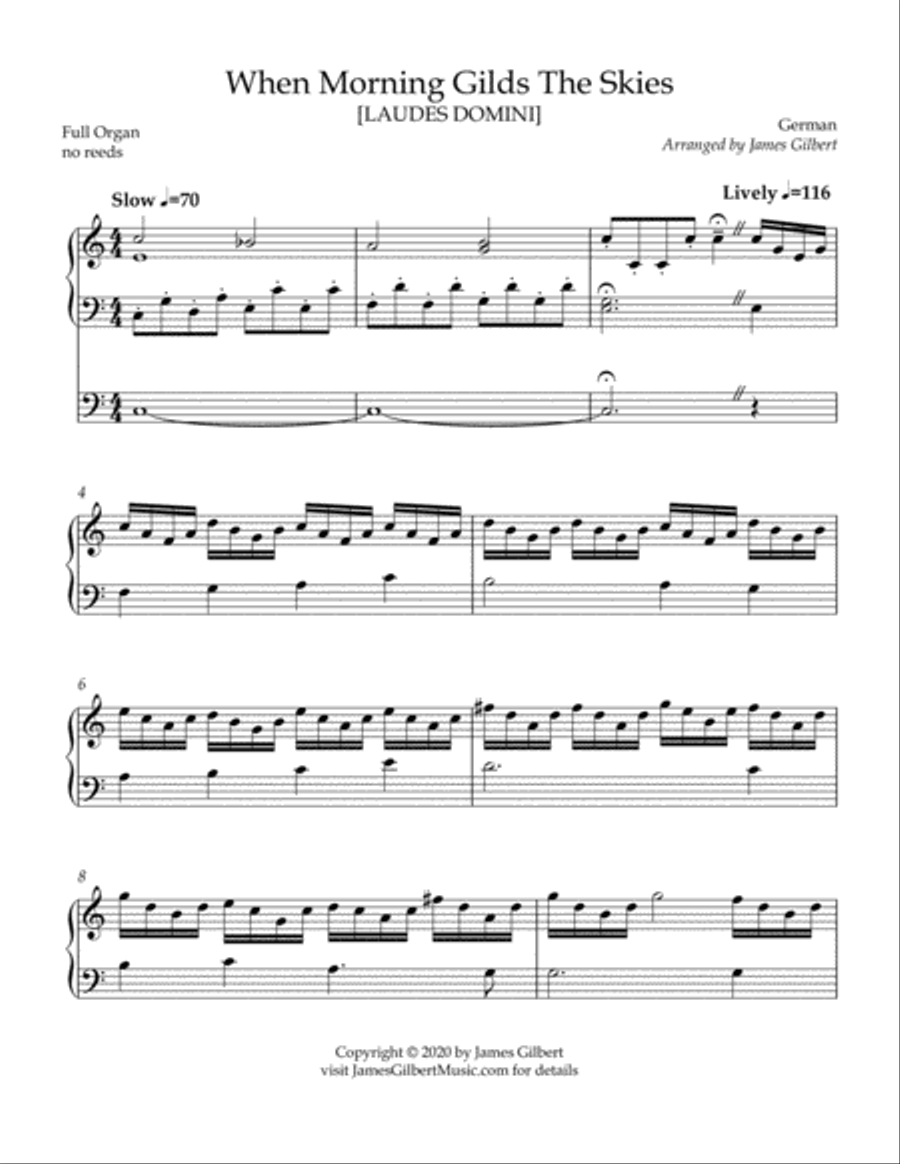 When Morning Gilds The Skies Organ Solo scores gallery preview page 2