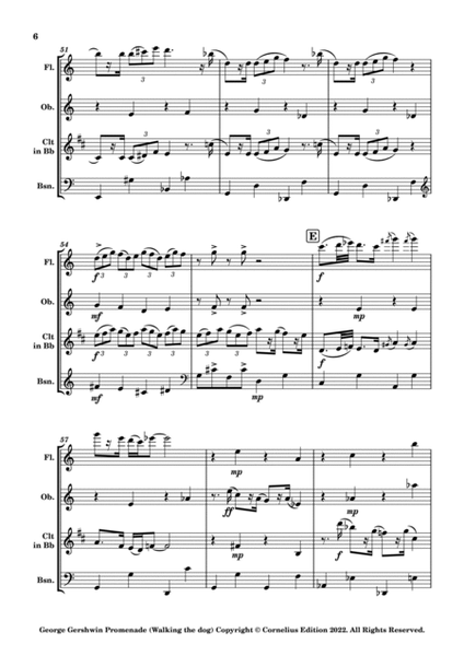 "Walking the dog" Woodwind Quartet "Promenade" George Gershwin image number null