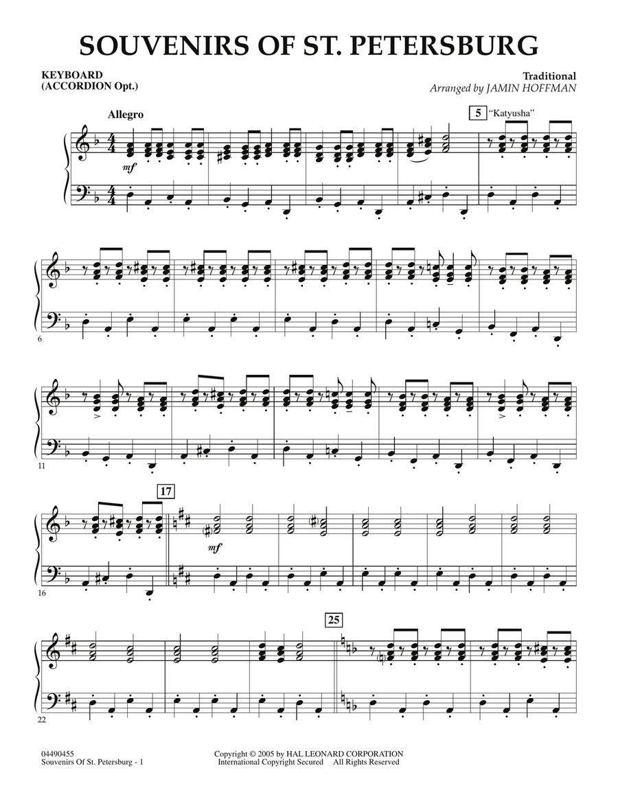 Souvenirs Of St. Petersburg - Keyboard Orchestra scores gallery preview page 1