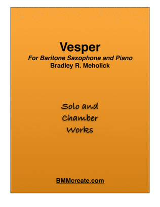 Book cover for Vesper for Baritone Saxophone and Piano