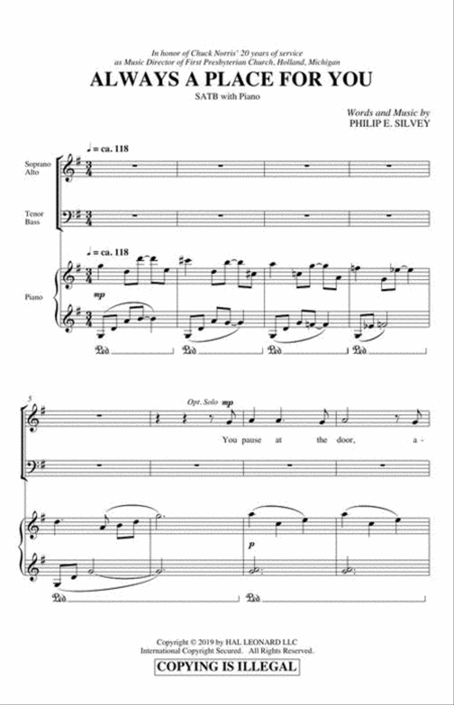 Always a Place for You Always a Place for You 4-Part scores gallery preview page 4