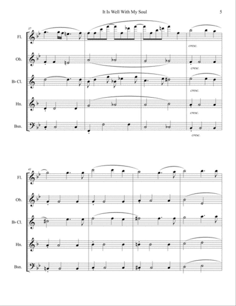 It Is Well With My Soul - for Woodwind Quintet Woodwind Quintet scores gallery preview page 6