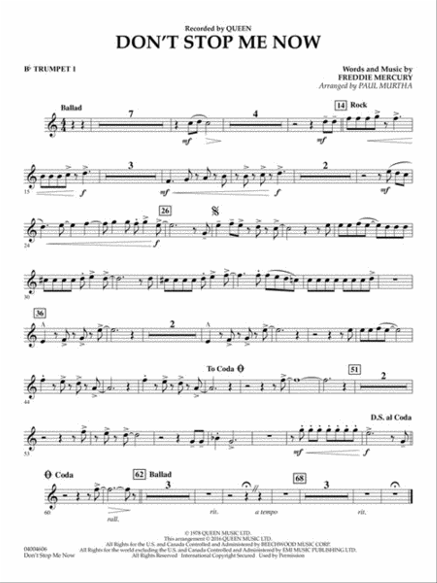 Don't Stop Me Now Concert Band scores gallery preview page 6