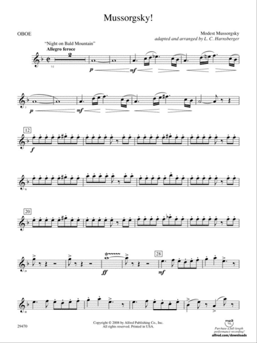 Mussorgsky!: Oboe Mussorgsky!: Oboe Concert Band scores gallery preview page 1