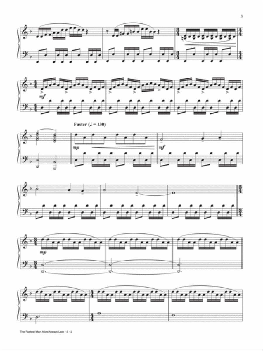 The Fastest Man Alive / Always Late (From the Television Series The Flash) Piano Solo scores gallery preview page 2