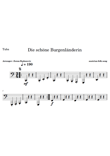 Die schöne Burgenländerin - for brass trio image number null