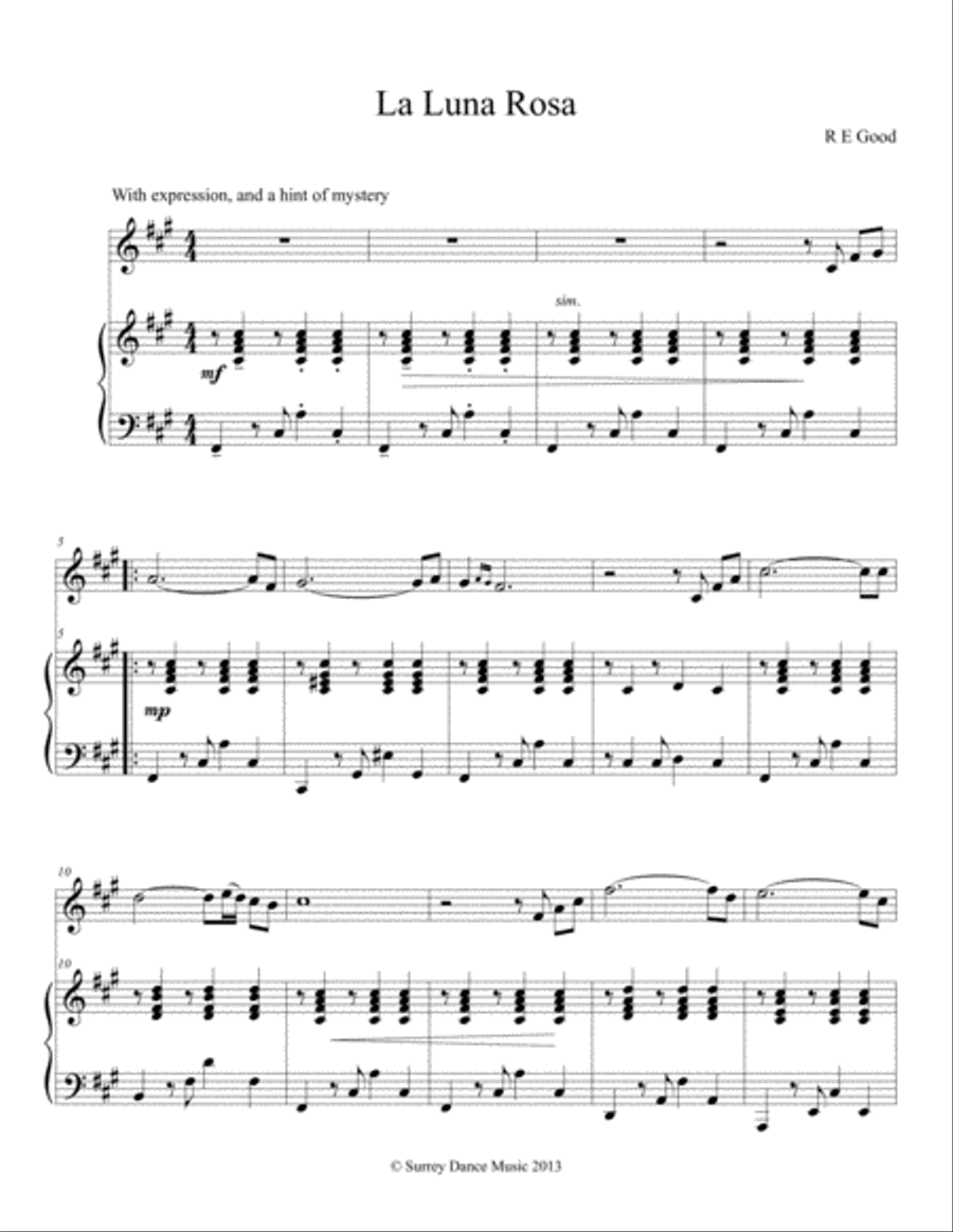 La Luna Rosa for Trumpet and Piano Trumpet Solo scores gallery preview page 1
