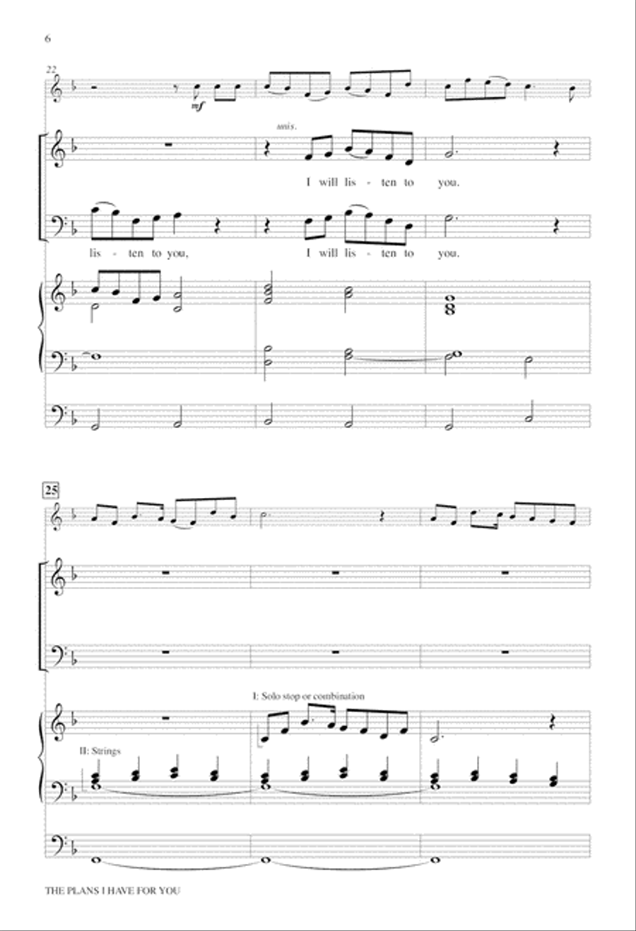 The Plans I Have for You The Plans I Have for You 4-Part scores gallery preview page 6