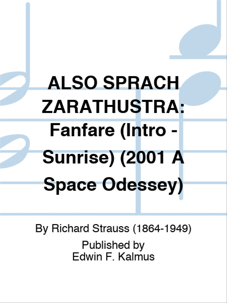 ALSO SPRACH ZARATHUSTRA: Fanfare (Intro - Sunrise) (2001 A Space Odyssey) Set of Parts scores gallery preview page 1