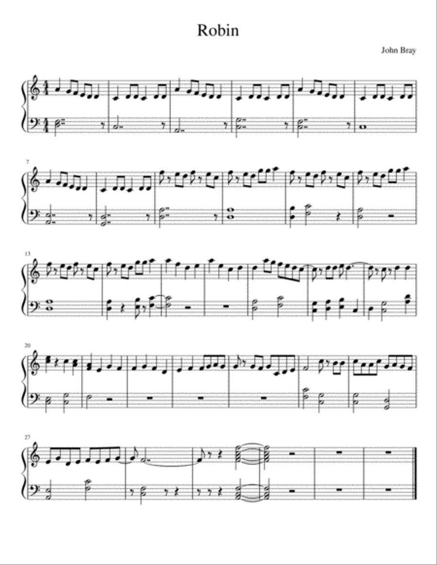 Robin Piano Solo scores gallery preview page 1
