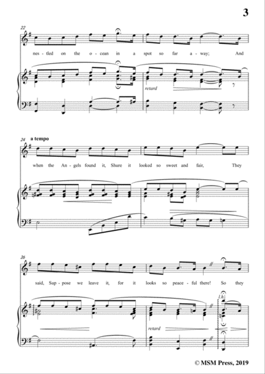 Ernest R. Ball-Little Bit of Heaven,in b minor,for Voice and Piano Voice Solo scores gallery preview page 5