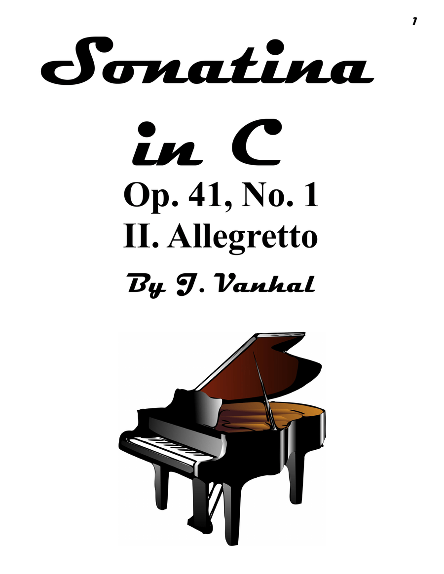 II. Allegretto - Sonatina in C Major, Op. 41, No. 1 Piano Solo scores gallery preview page 1