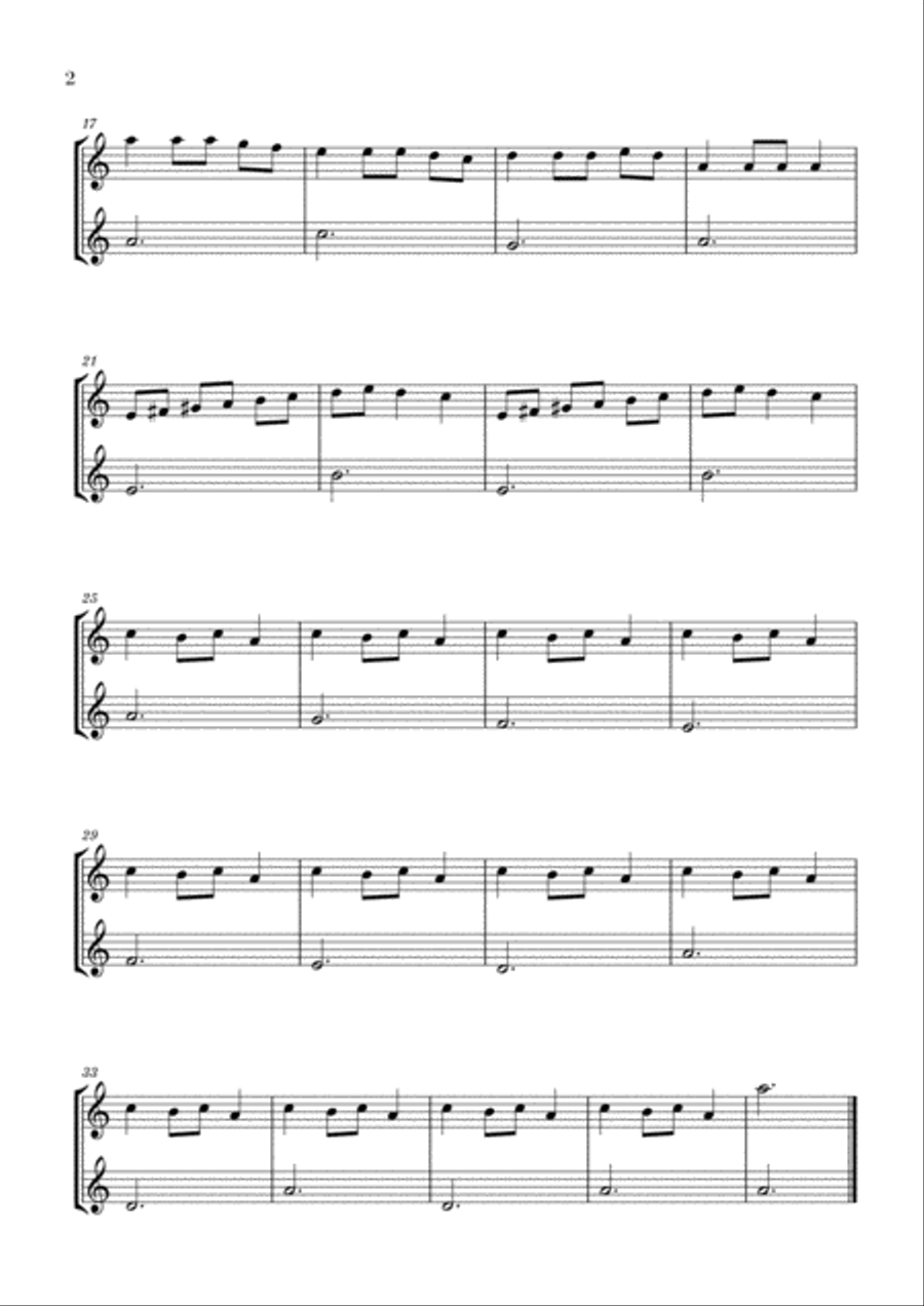 Carol of the Bells for 2 Oboes Woodwind Duet scores gallery preview page 2