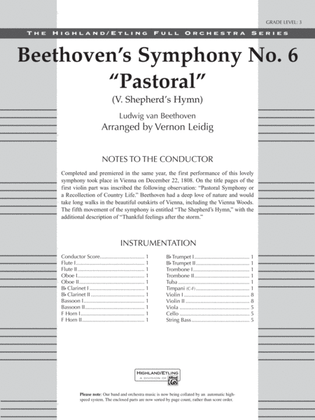Book cover for Beethoven's Symphony No. 6 "Pastoral": Score