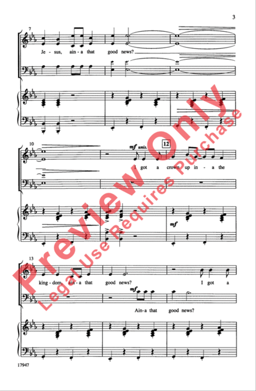 Ain't Got Time to Die (Ain-a That Good News?) 3-Part scores gallery preview page 3