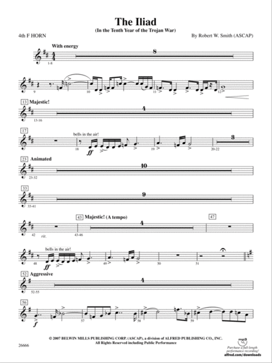 The Iliad: 4th F Horn Full Orchestra scores gallery preview page 1