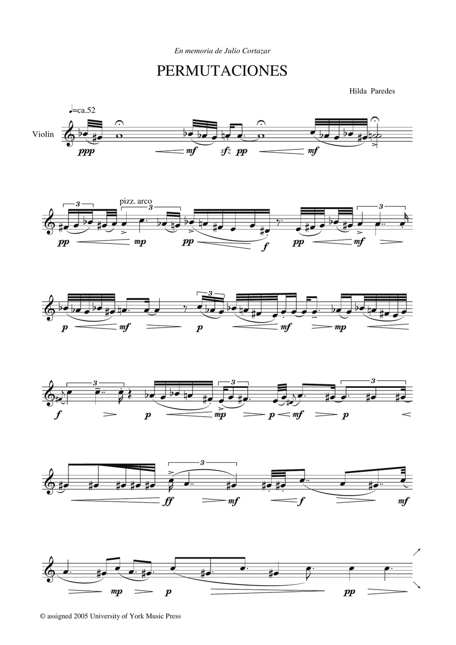 Permutaciones Violin Solo scores gallery preview page 1