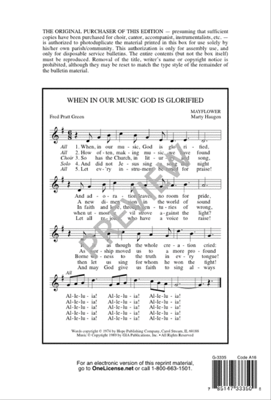 When, in Our Music, God Is Glorified 4-Part scores gallery preview page 17