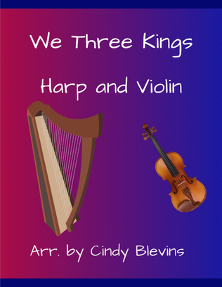 Book cover for We Three Kings, for Harp and Violin