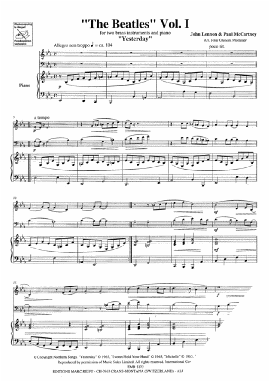 The Beatles Volume 1 Brass Ensemble scores gallery preview page 9