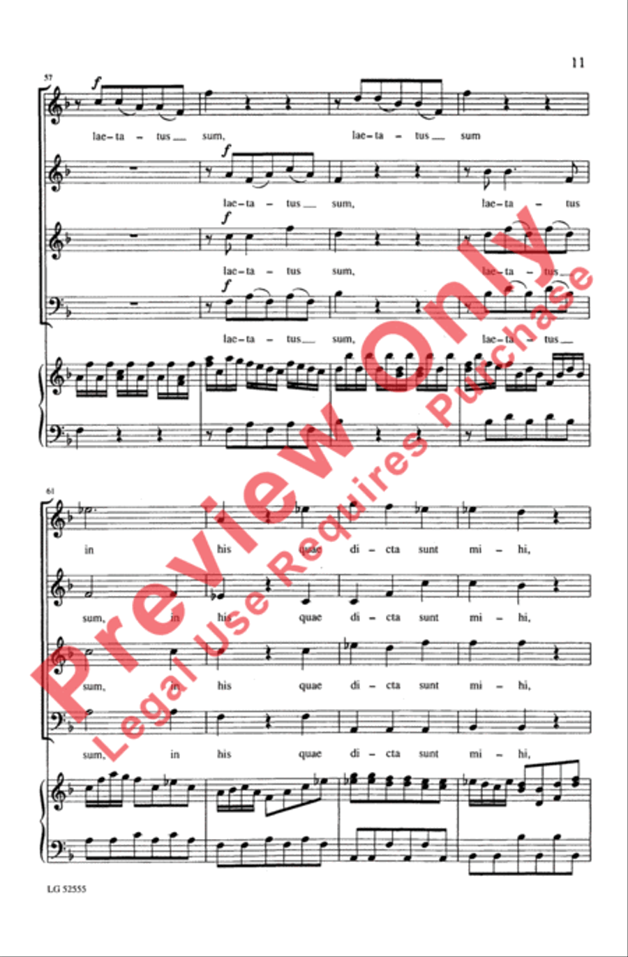 Laetatus Sum 4-Part scores gallery preview page 11