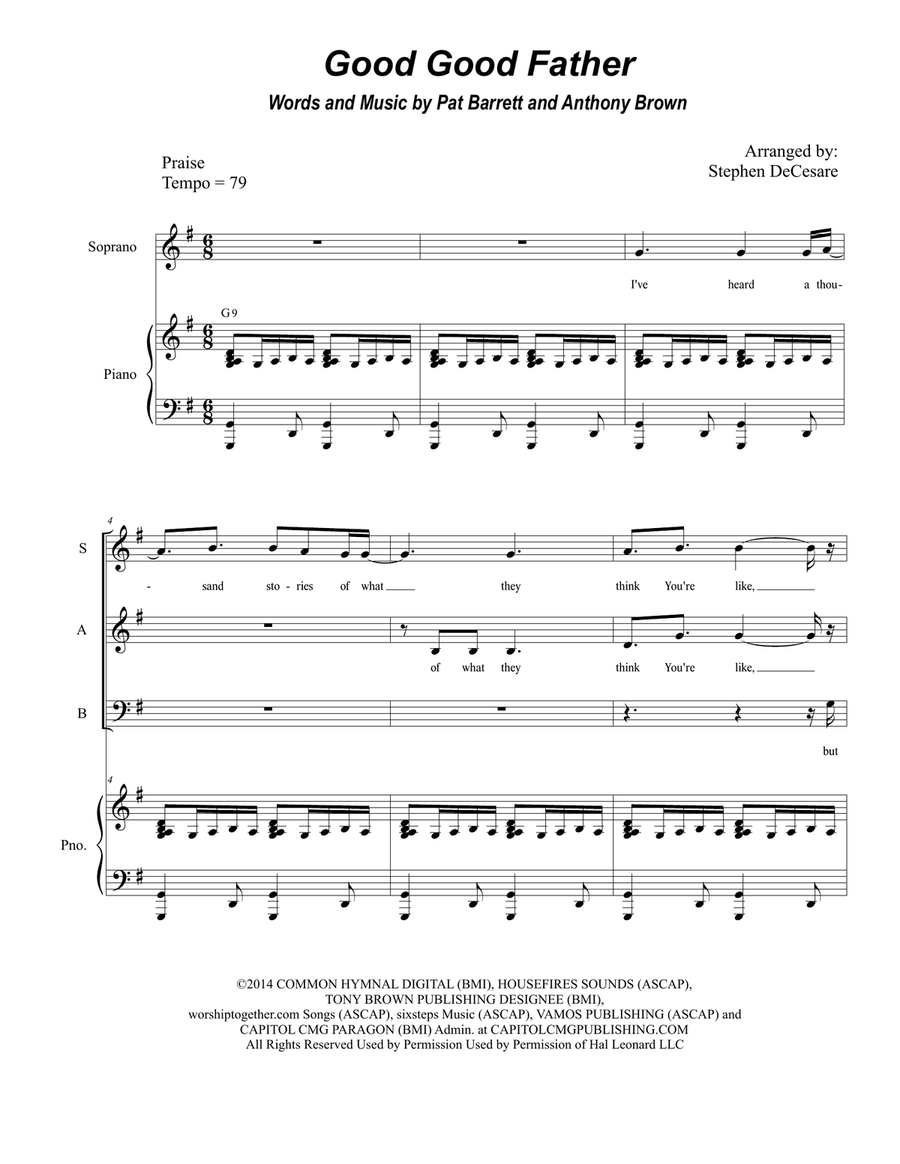 Good Good Father Good Good Father 4-Part scores gallery preview page 1
