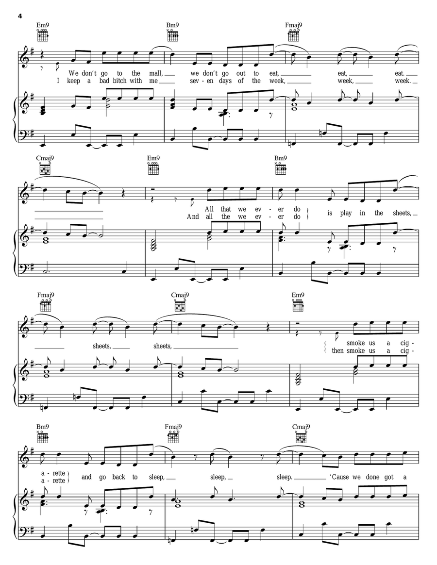 Sensual Seduction Piano, Vocal, Guitar scores gallery preview page 4