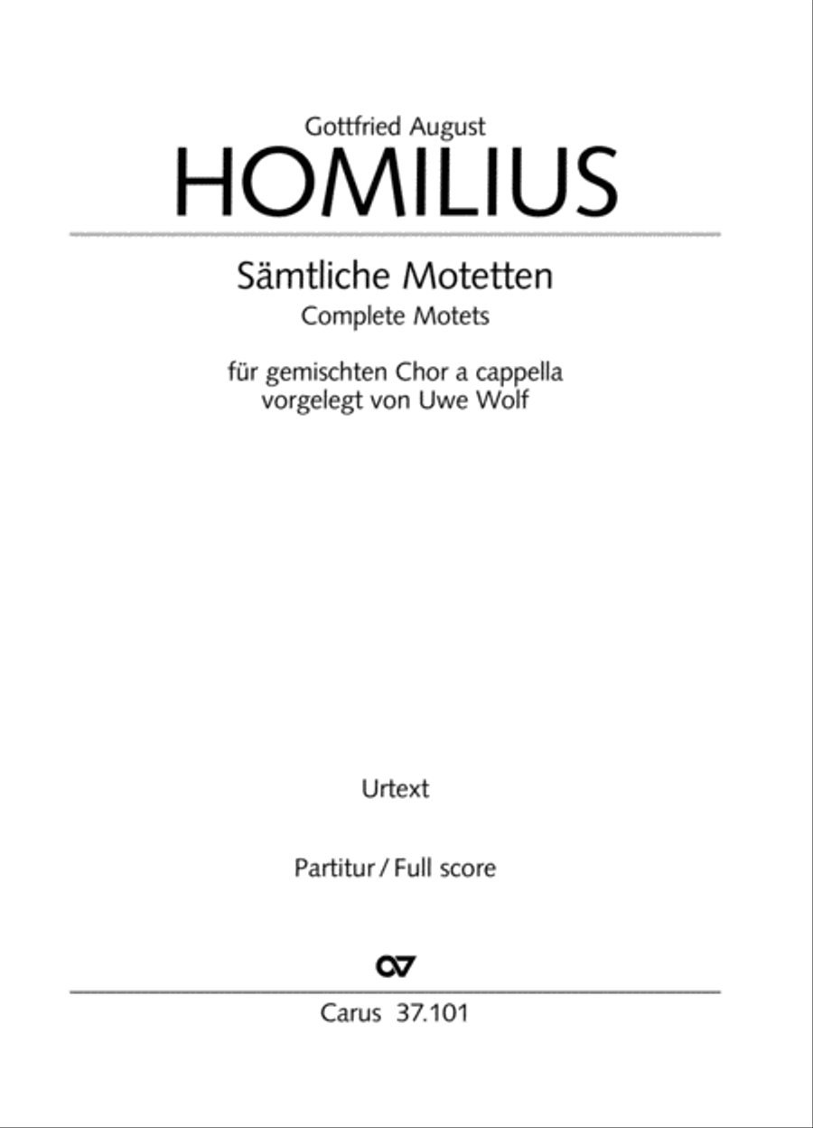 Homilius: Complete Motets. Selected Works. New Edition 2014 4-Part scores gallery preview page 2