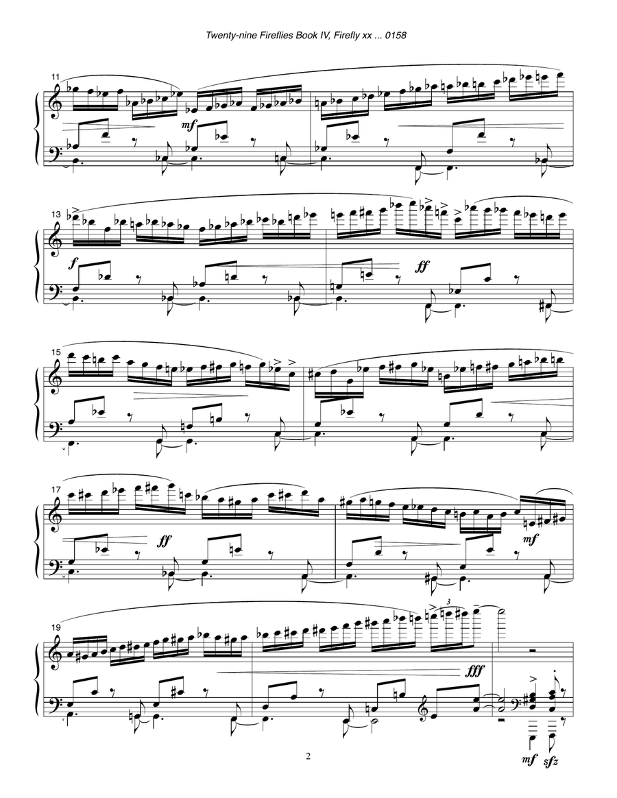 Twenty-nine Fireflies Book IV, Firefly xx 0158 Piano Solo scores gallery preview page 2
