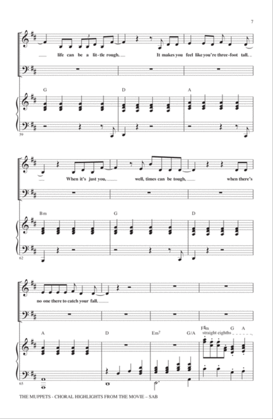 The Muppets (Choral Highlights) 3-Part scores gallery preview page 6
