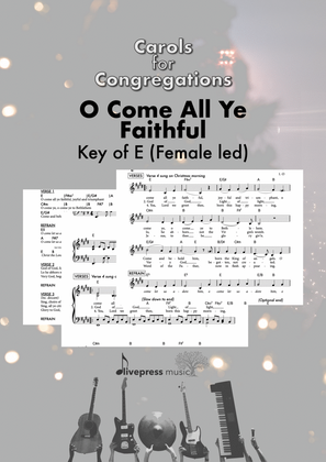 O Come All Ye Faithful – Band Charts (Key of E, Female led)