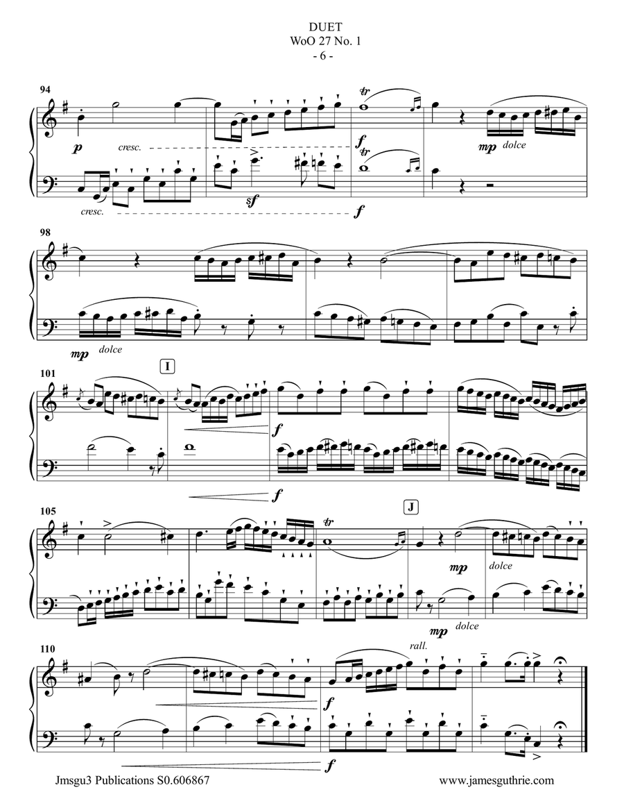 Beethoven: Duet WoO 27 No. 1 for French Horn & Cello Horn scores gallery preview page 6