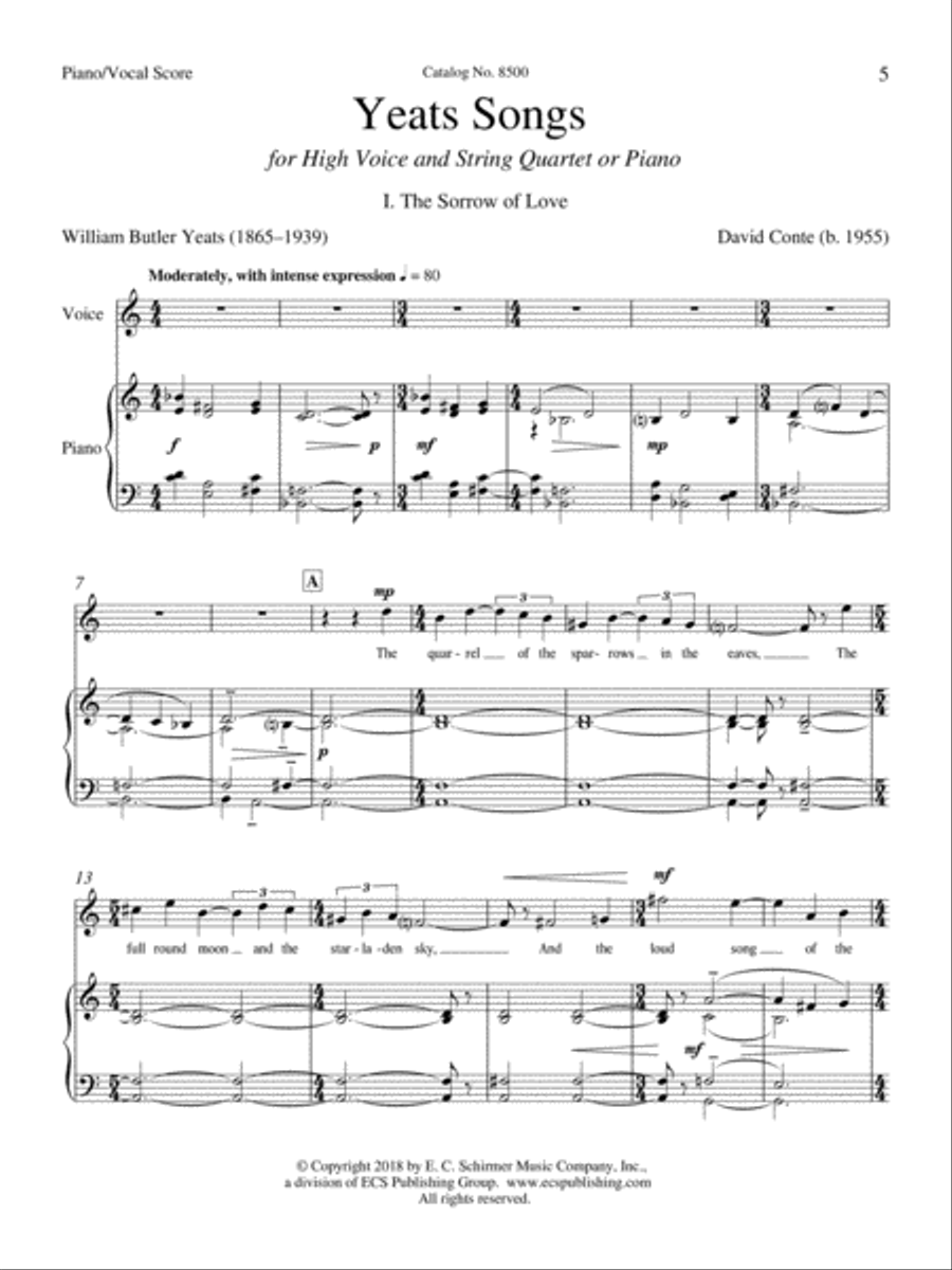 Yeats Songs Cello scores gallery preview page 3