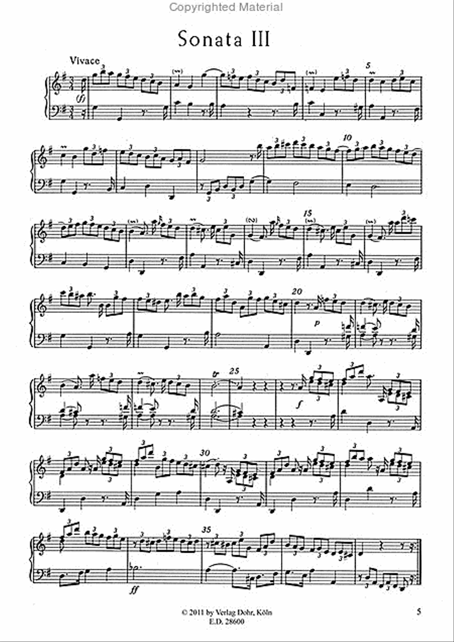 Drei Sonaten für Klavier (Pianoforte/Clavichord) Piano Solo scores gallery preview page 2