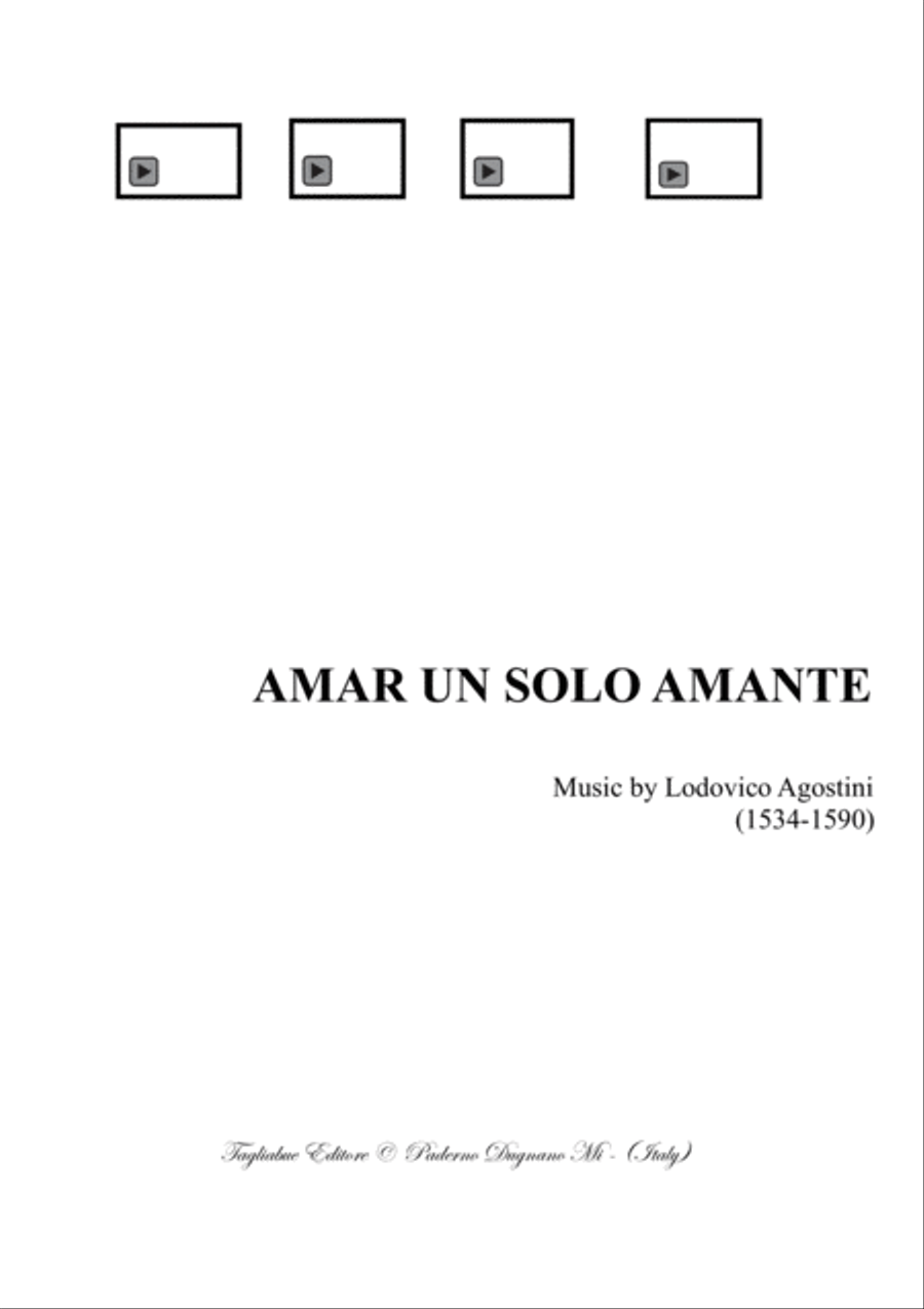 AMAR UN SOLO AMANTE - (Love only one lover) - For SATB Choir - Score Only 4-Part scores gallery preview page 1