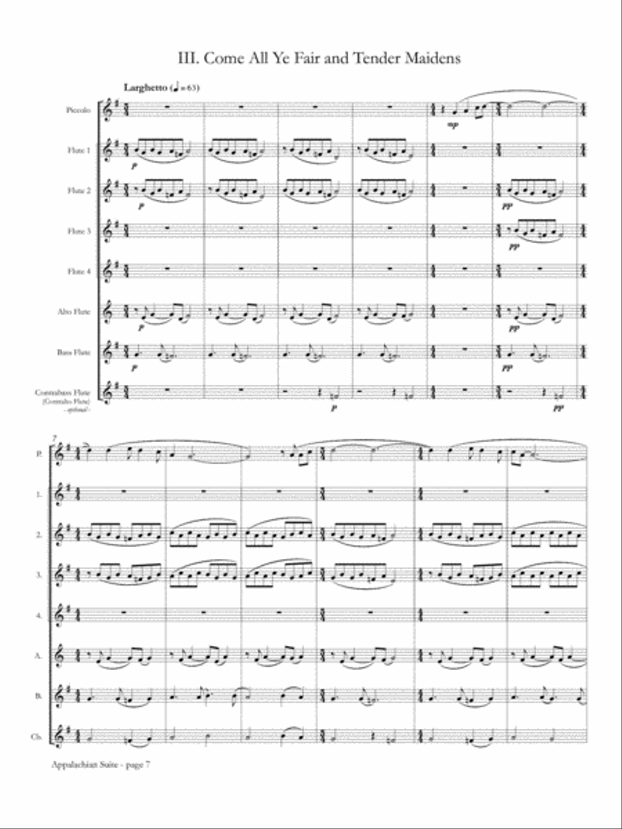 Appalachian Suite for Flute Choir Flute Choir scores gallery preview page 4