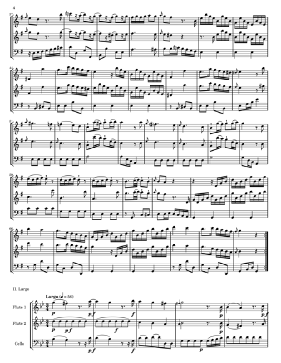 Koch Trio Sonata No. 2 in G Major Small Ensemble scores gallery preview page 4