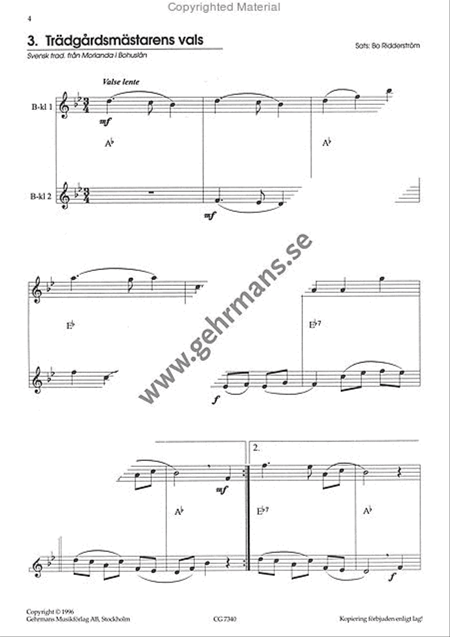 Svenska latar for klarinetter Clarinet Duet scores gallery preview page 4