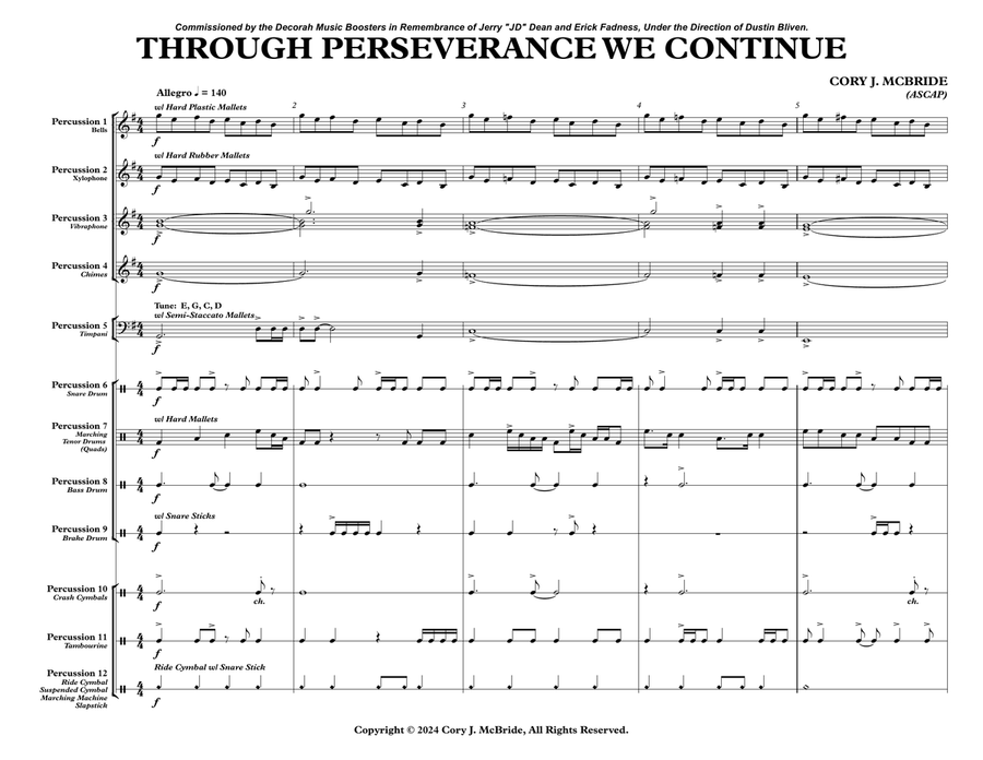 Through Perseverance We Continue Percussion Ensemble scores gallery preview page 2