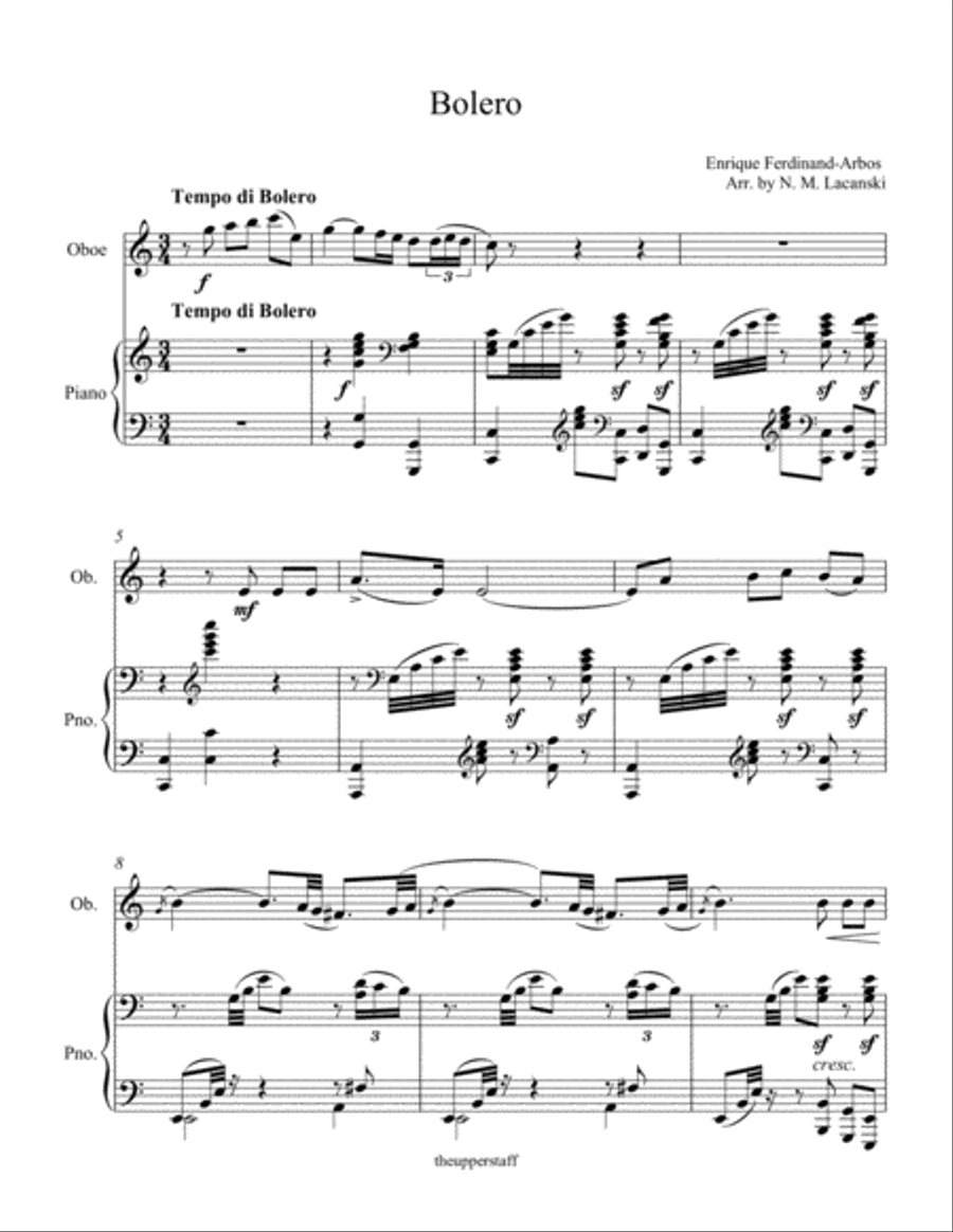 Bolero Piano scores gallery preview page 1