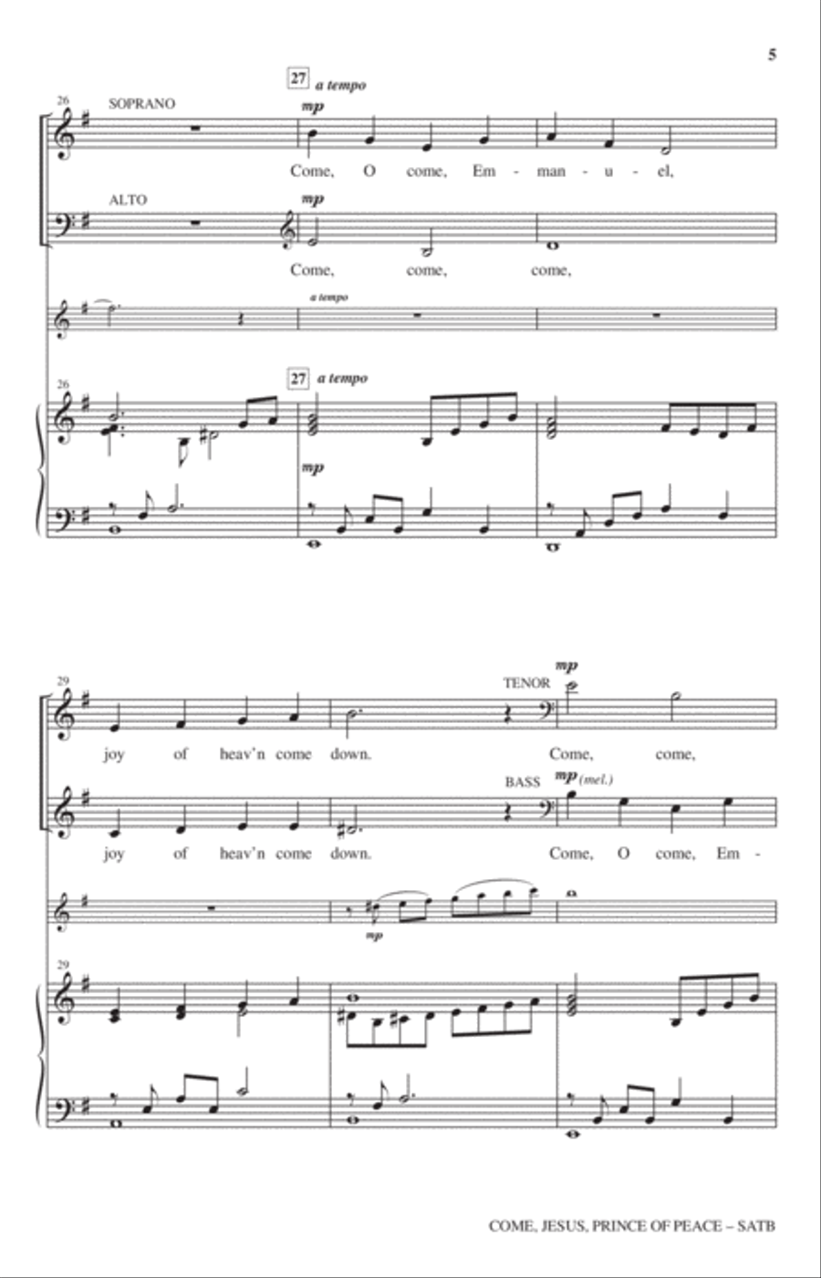 Come, Jesus, Prince Of Peace 4-Part scores gallery preview page 4