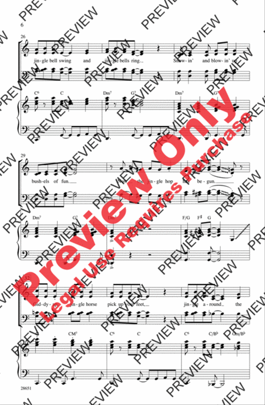Jingle Bells Rock! (A Medley) 4-Part scores gallery preview page 5