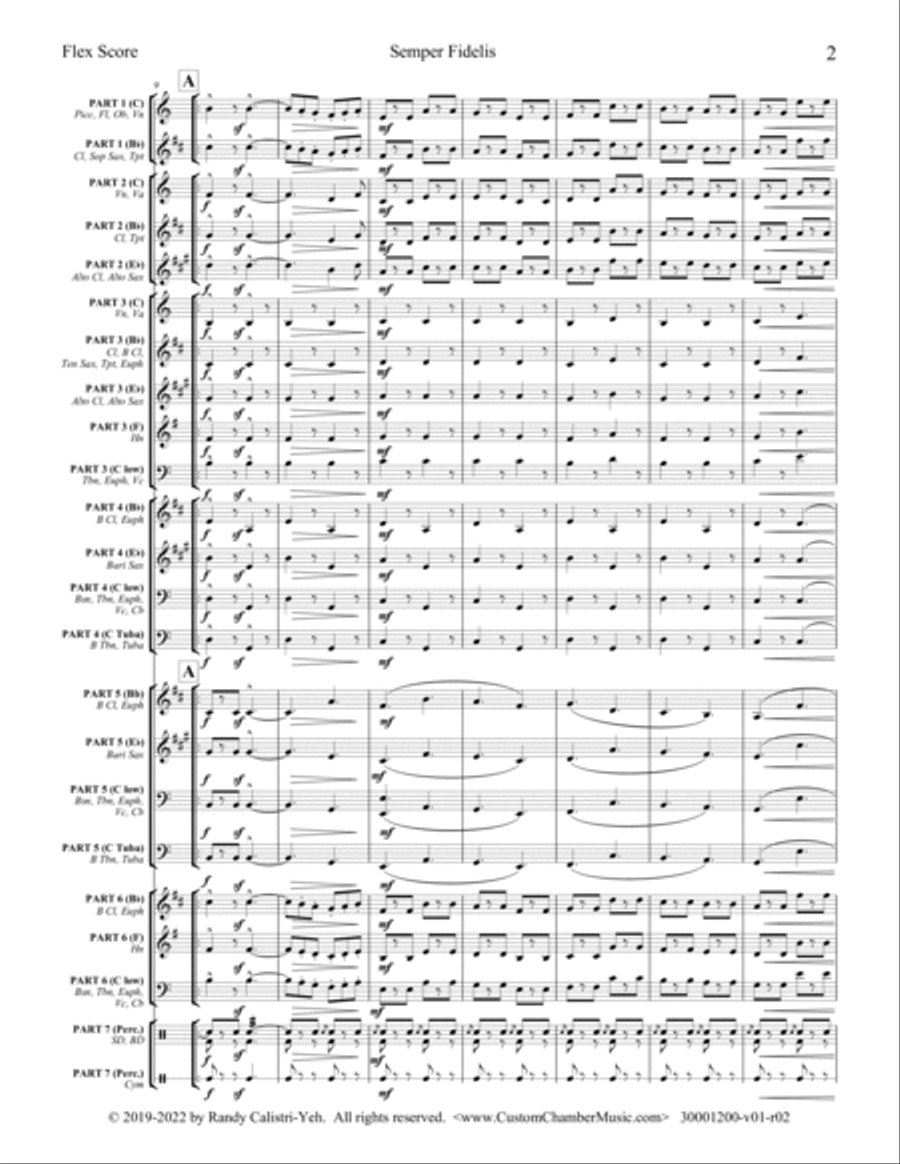 Sousa Semper Fidelis (Flexible Band) Concert Band scores gallery preview page 5