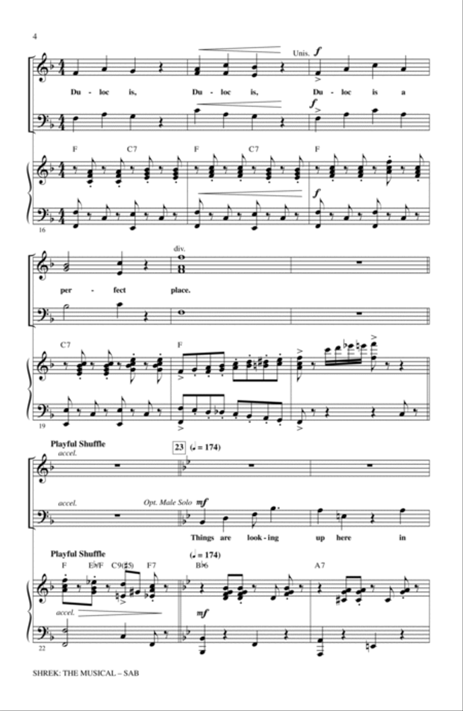 Shrek: The Musical (Choral Medley) 3-Part scores gallery preview page 3