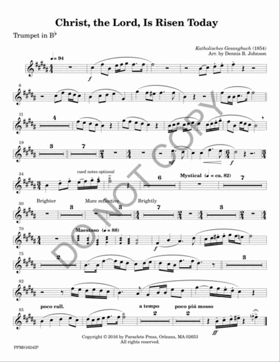 Christ, the Lord, Is Risen Today - Instrumental Parts 4-Part scores gallery preview page 3