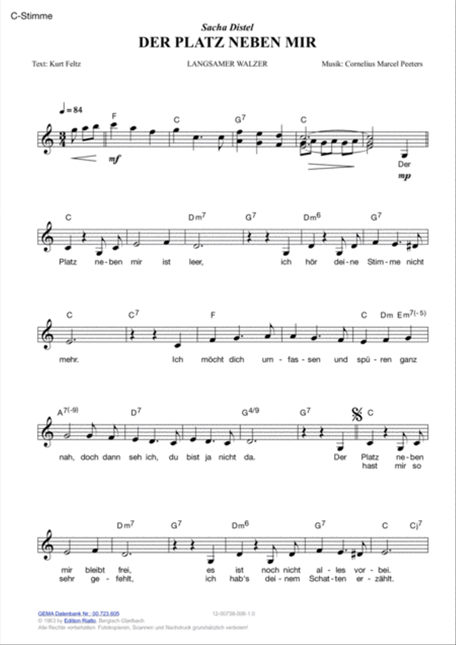 Der Platz neben mir Der Platz neben mir Voice scores gallery preview page 2